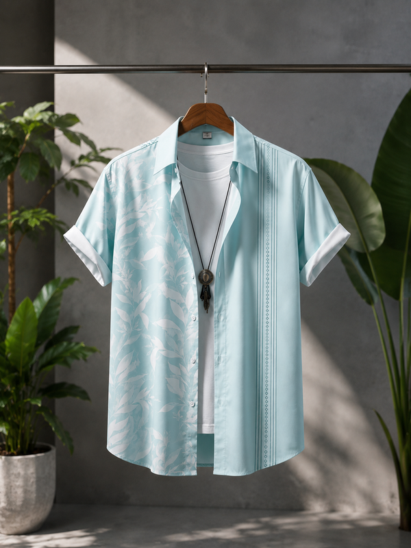 Men's Slim Fit Solid Cutaway Collar Casual Shirt