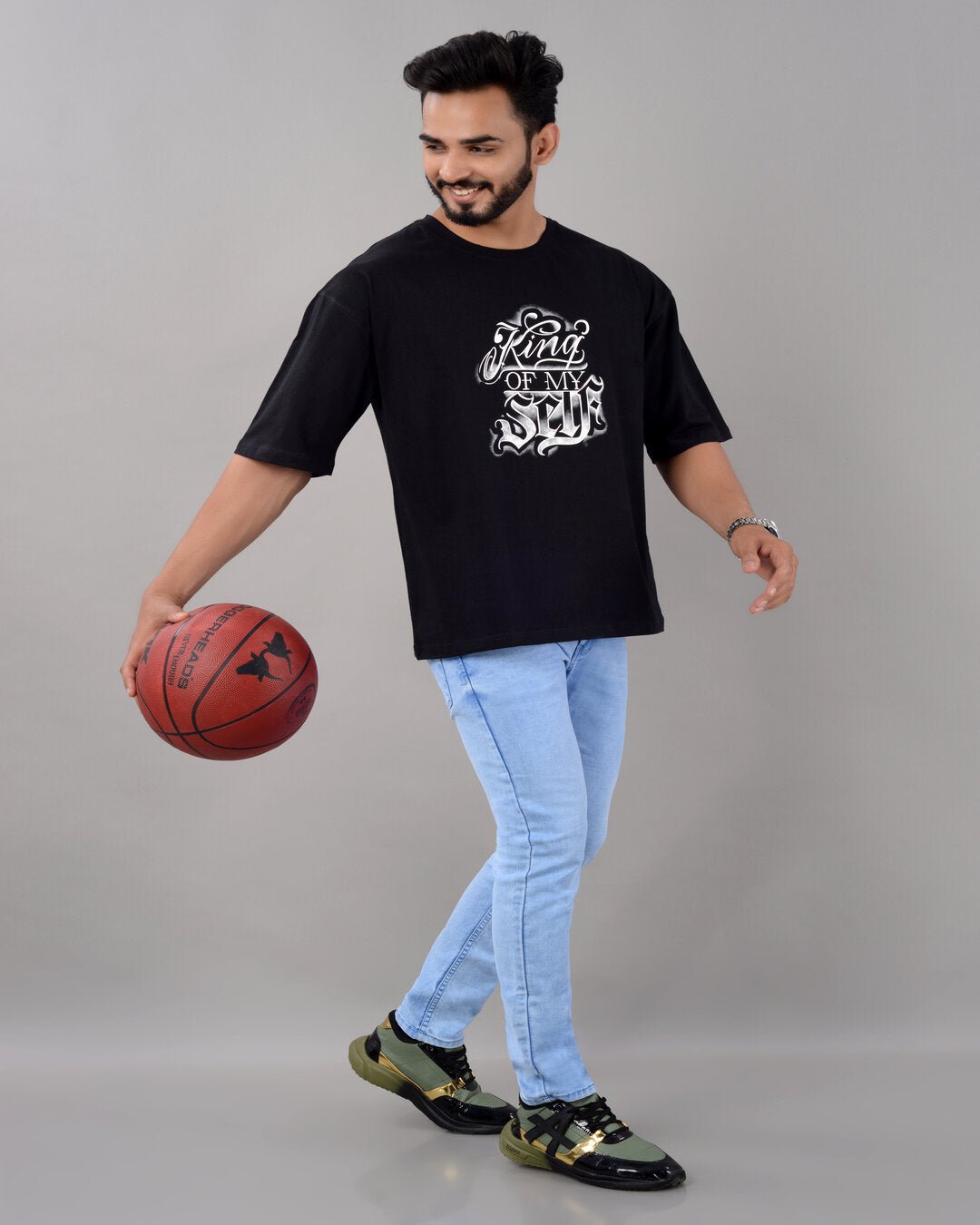 King of My Self Oversized Tee – Black - Dynadrops.In