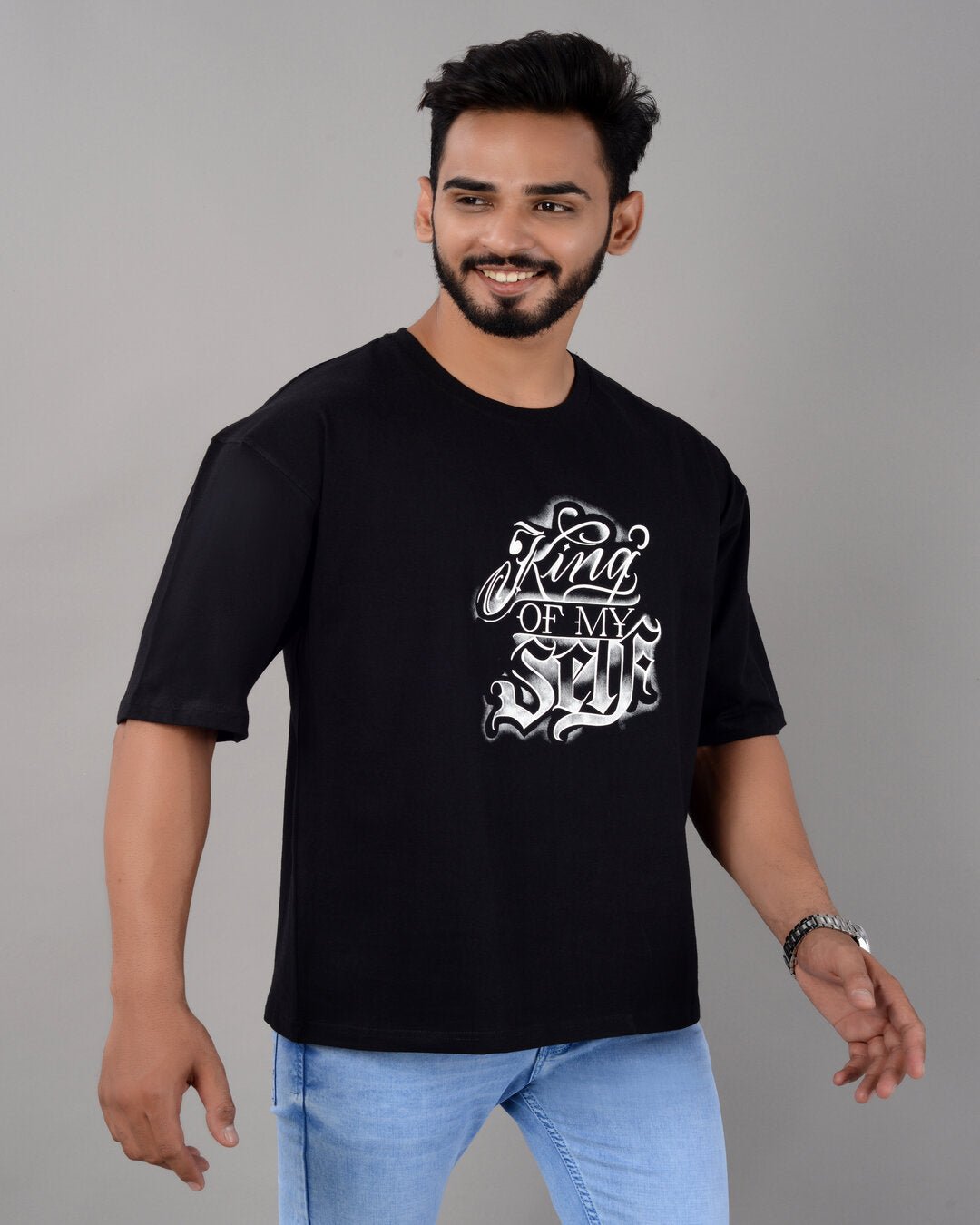 King of My Self Oversized Tee – Black - Dynadrops.In