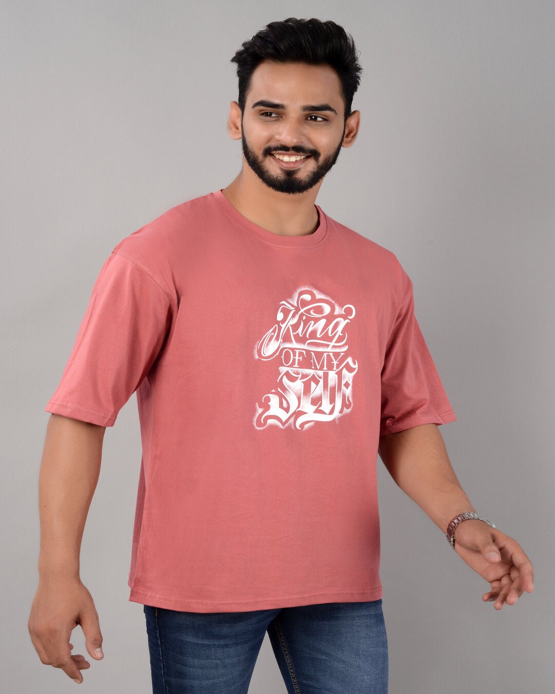 King of My Self Oversized Tee – Dust Pink - Dynadrops