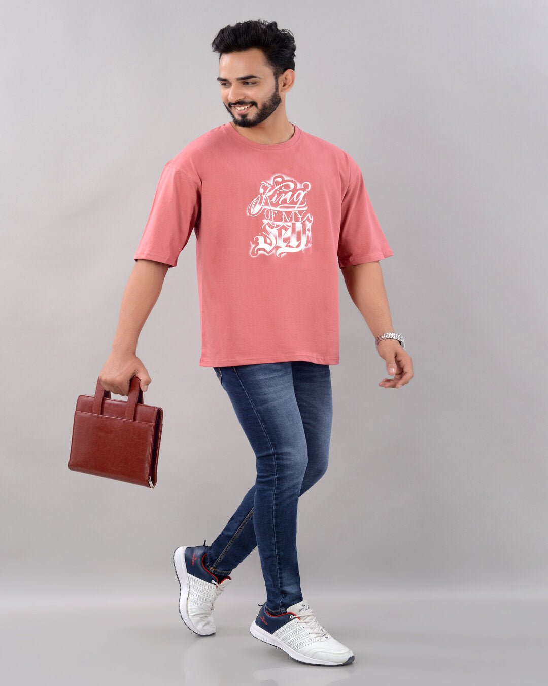 King of My Self Oversized Tee – Dust Pink - Dynadrops