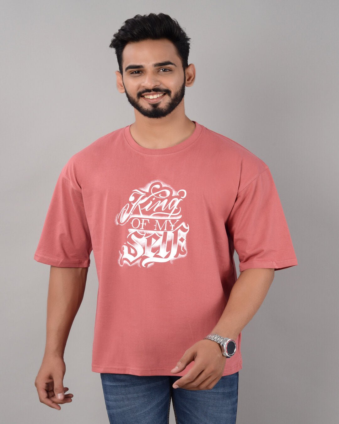 King of My Self Oversized Tee – Dust Pink - Dynadrops