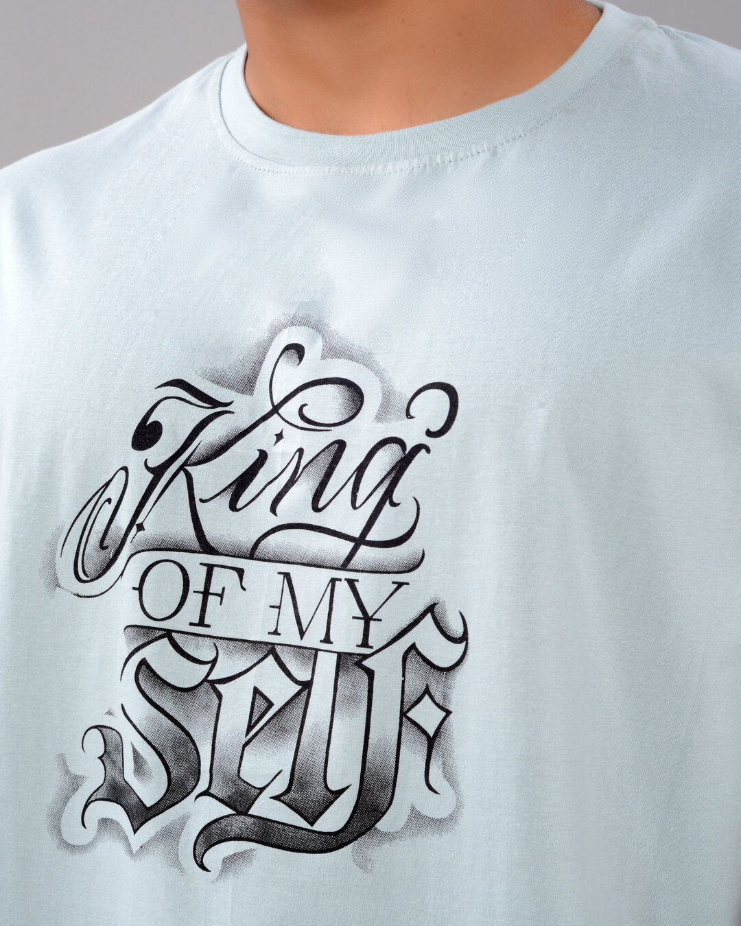 King of My Self Oversized Tee – Ice Blue - Dynadrops