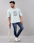 King of My Self Oversized Tee – Ice Blue - Dynadrops