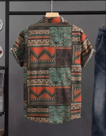 Men Regular Fit Printed Cut Away Collar Casual Shirt - Dynadrops.In