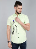 Men Regular Fit Printed Cut Away Collar Casual Shirt - Dynadrops
