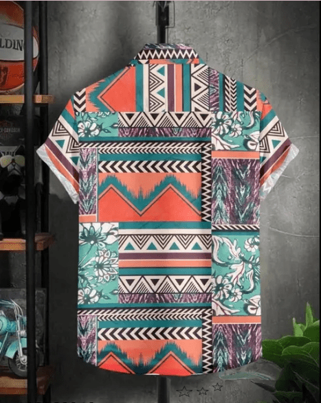 Men Regular Fit Printed Cut Away Collar Casual Shirt - Dynadrops.In