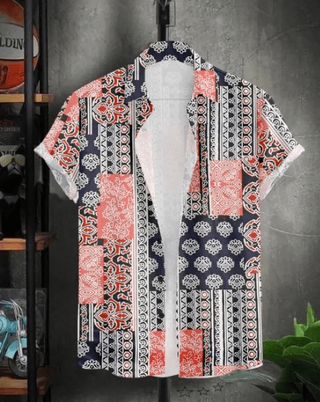 Men Regular Fit Printed Cut Away Collar Casual Shirt - Dynadrops