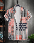 Men Regular Fit Printed Cut Away Collar Casual Shirt - Dynadrops
