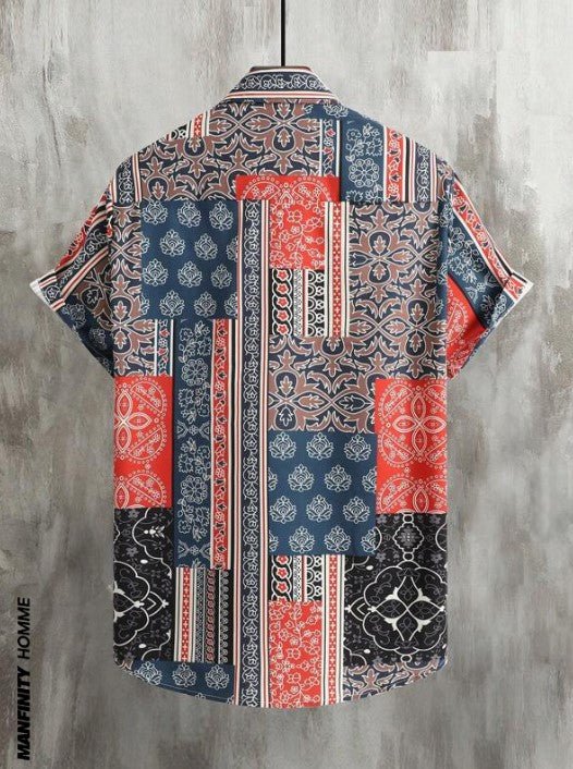 Men Regular Fit Printed Cut Away Collar Casual Shirt - Dynadrops