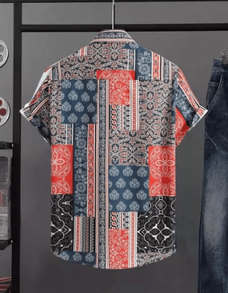 Men Regular Fit Printed Cut Away Collar Casual Shirt - Dynadrops
