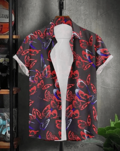 Men Regular Fit Printed Cut Away Collar Casual Shirt - Dynadrops