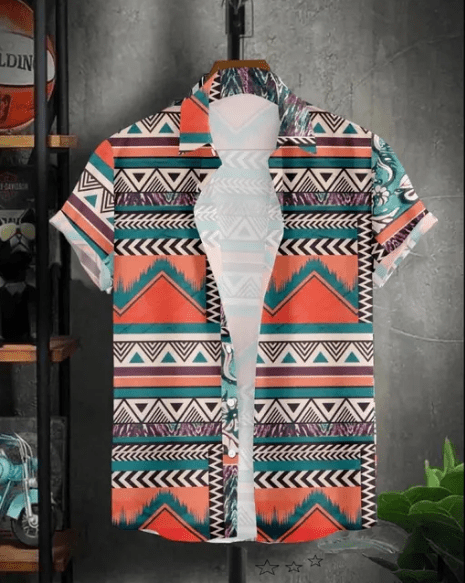 Men Regular Fit Printed Cut Away Collar Casual Shirt - Dynadrops.In