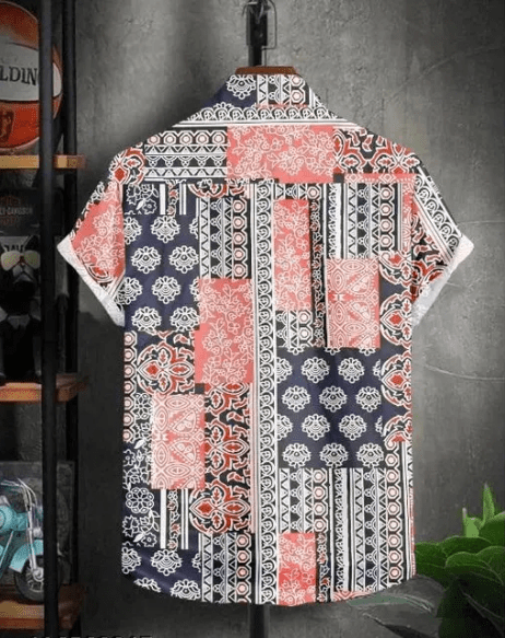 Men Regular Fit Printed Cut Away Collar Casual Shirt - Dynadrops