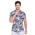 Men Regular Fit Printed Ribbed Collar Casual Shirt - Dynadrops