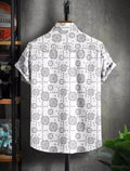 Men Regular Fit Printed Ribbed Collar Casual Shirt - Dynadrops.In