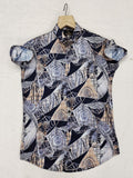 Men Regular Fit Printed Ribbed Collar Casual Shirt - Dynadrops