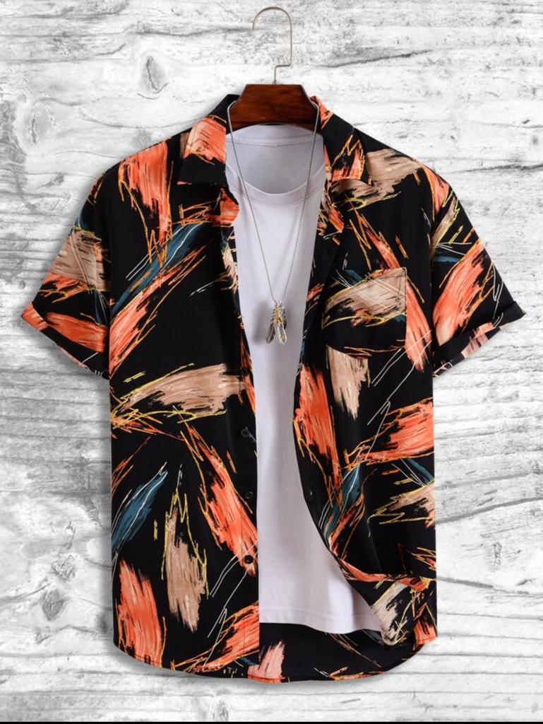 Men Regular Fit Printed Spread Collar Casual Shirt - Dynadrops