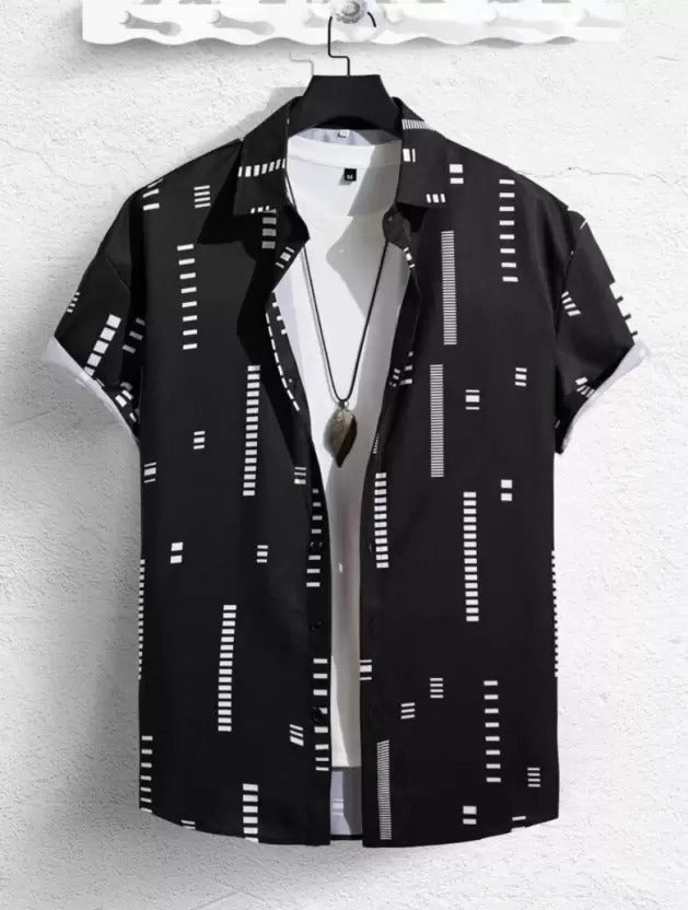 Men Regular Fit Printed Spread Collar Casual Shirt - Dynadrops.In