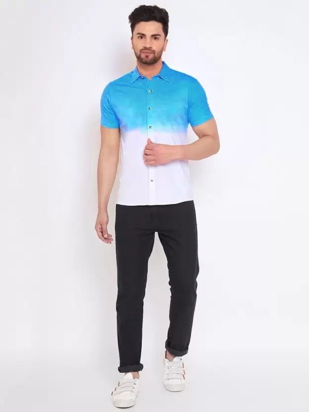 Men Regular Fit Self Design Casual Shirt - Dynadrops