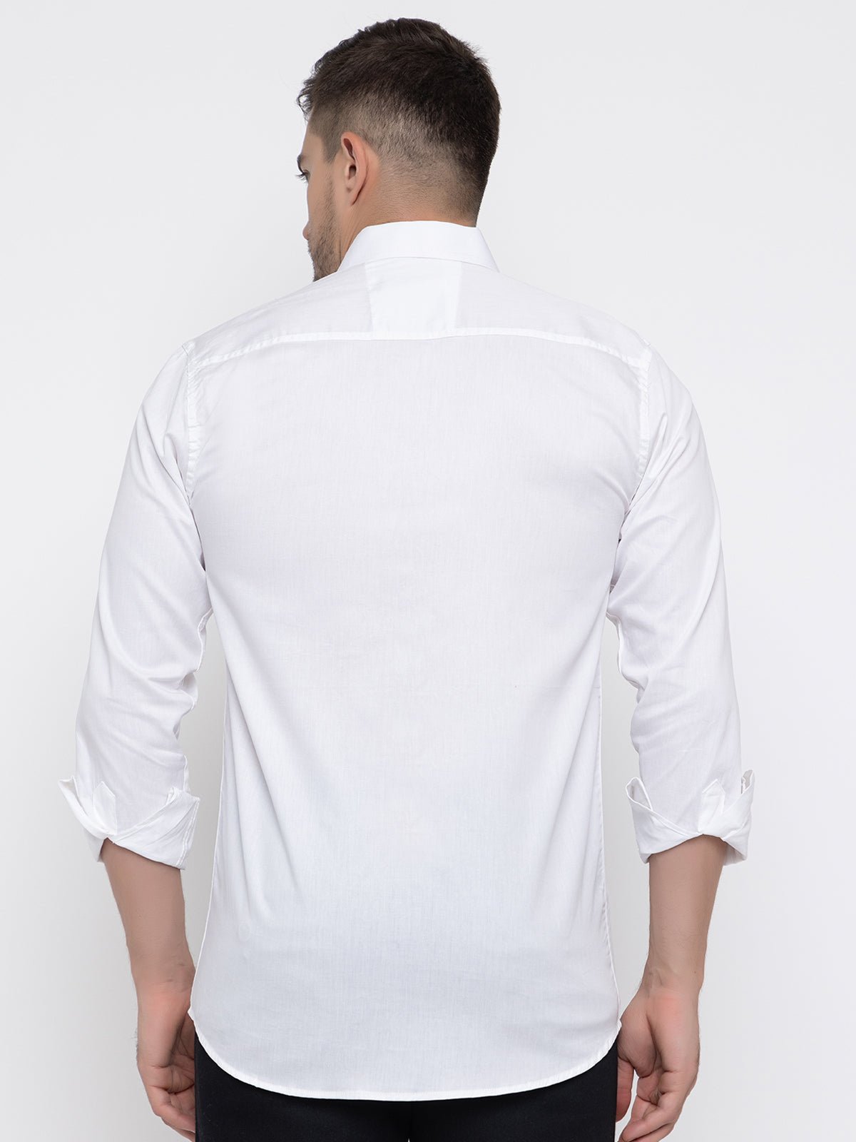 Men Regular Fit Solid Spread Collar Casual Shirt - Dynadrops.In