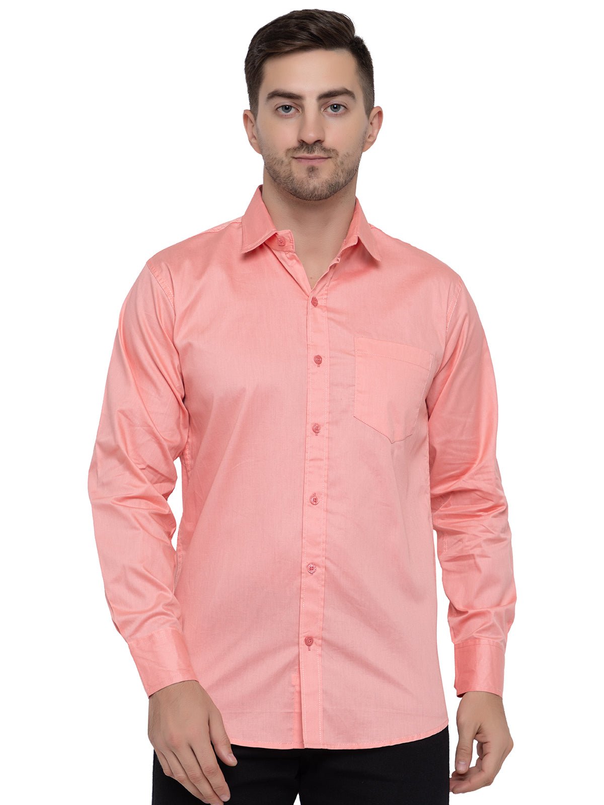 Men Regular Fit Solid Spread Collar Casual Shirt - Dynadrops