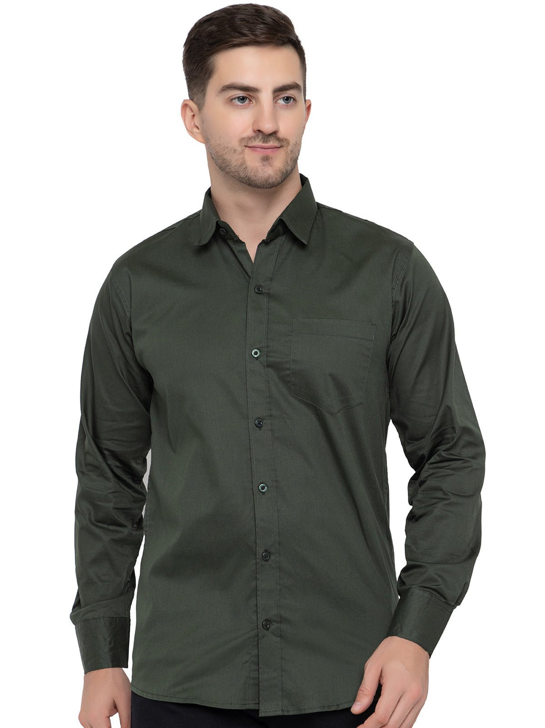 Men Regular Fit Solid Spread Collar Casual Shirt - Dynadrops