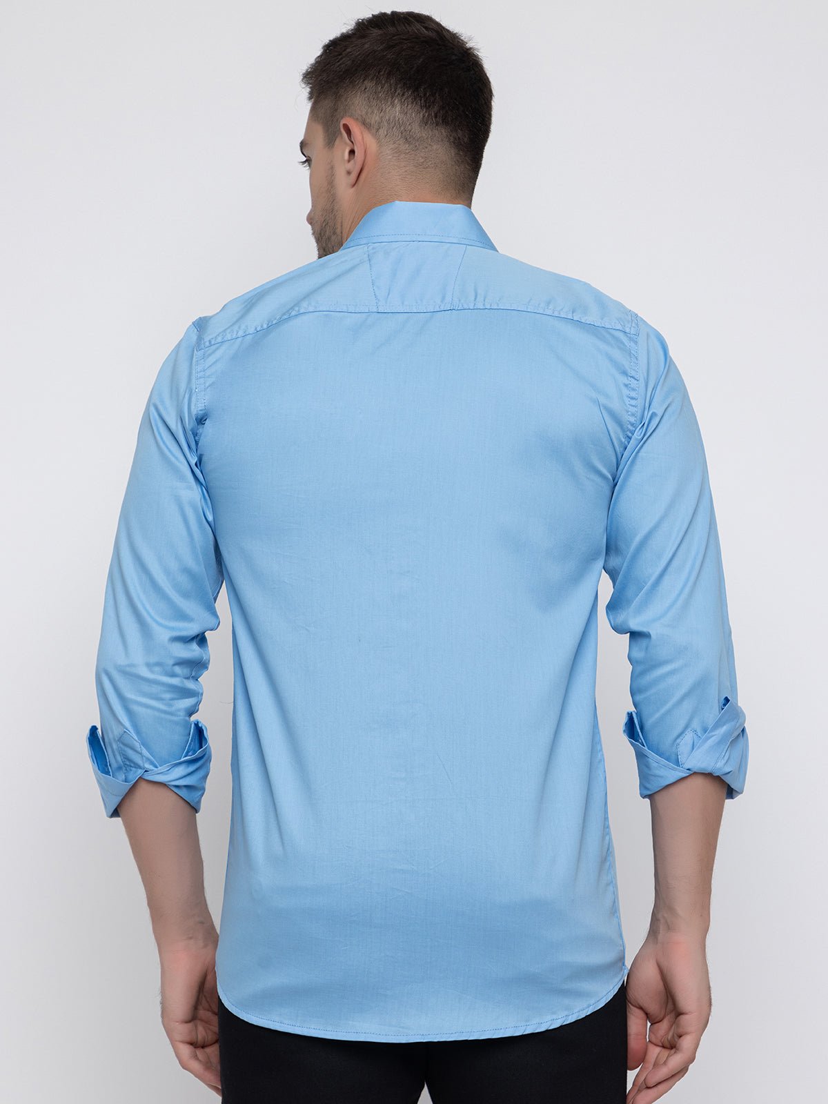 Men Regular Fit Solid Spread Collar Casual Shirt - Dynadrops