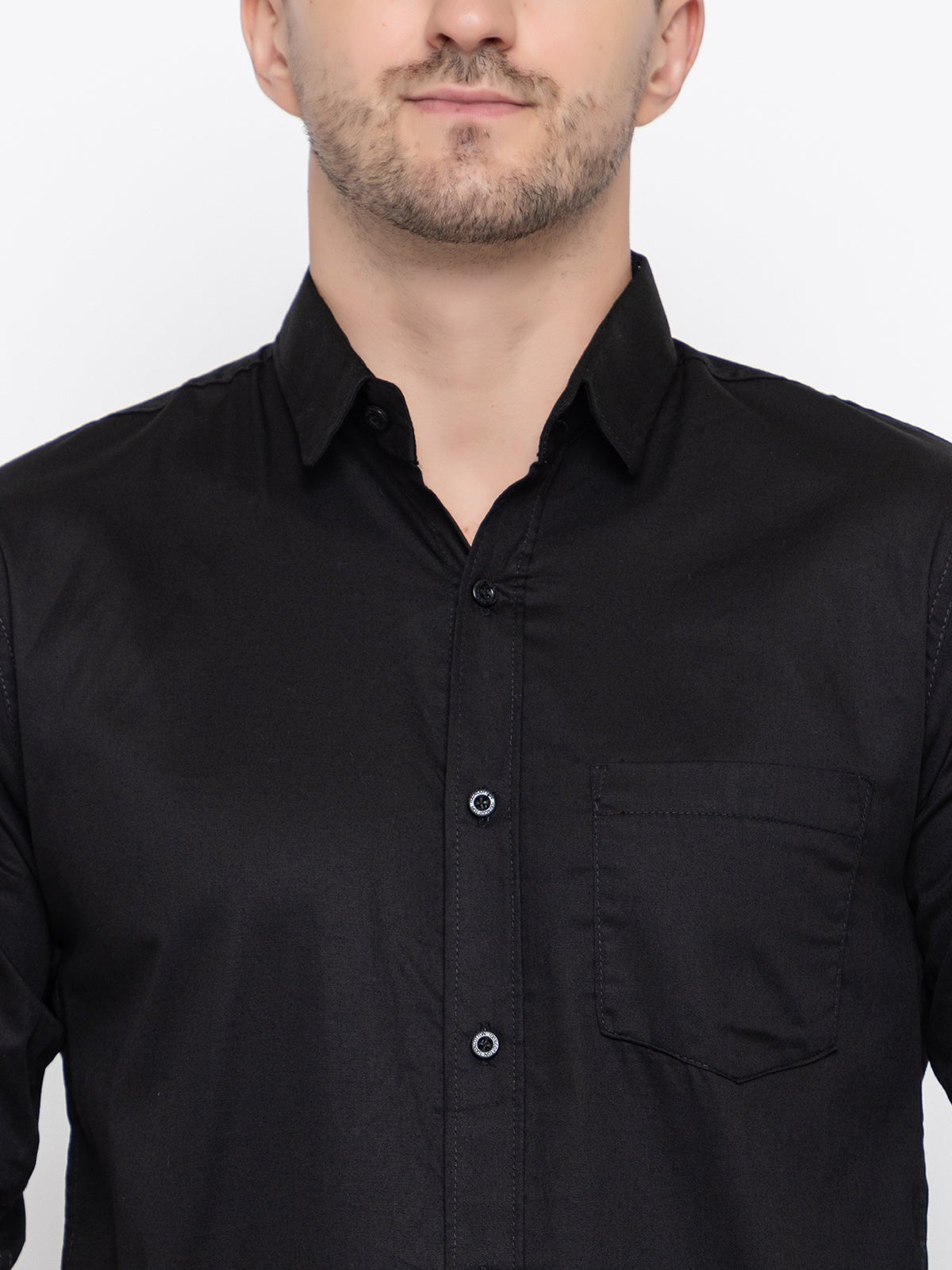 Men Regular Fit Solid Spread Collar Casual Shirt - Dynadrops