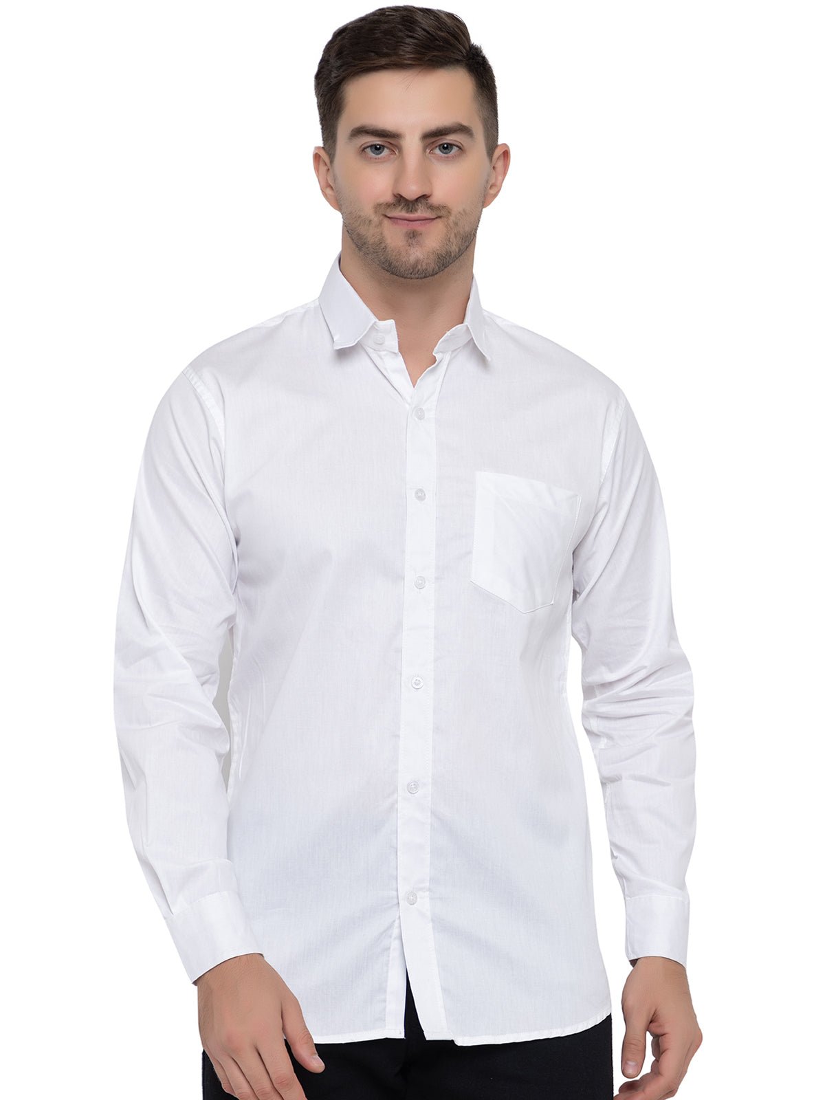 Men Regular Fit Solid Spread Collar Casual Shirt - Dynadrops.In
