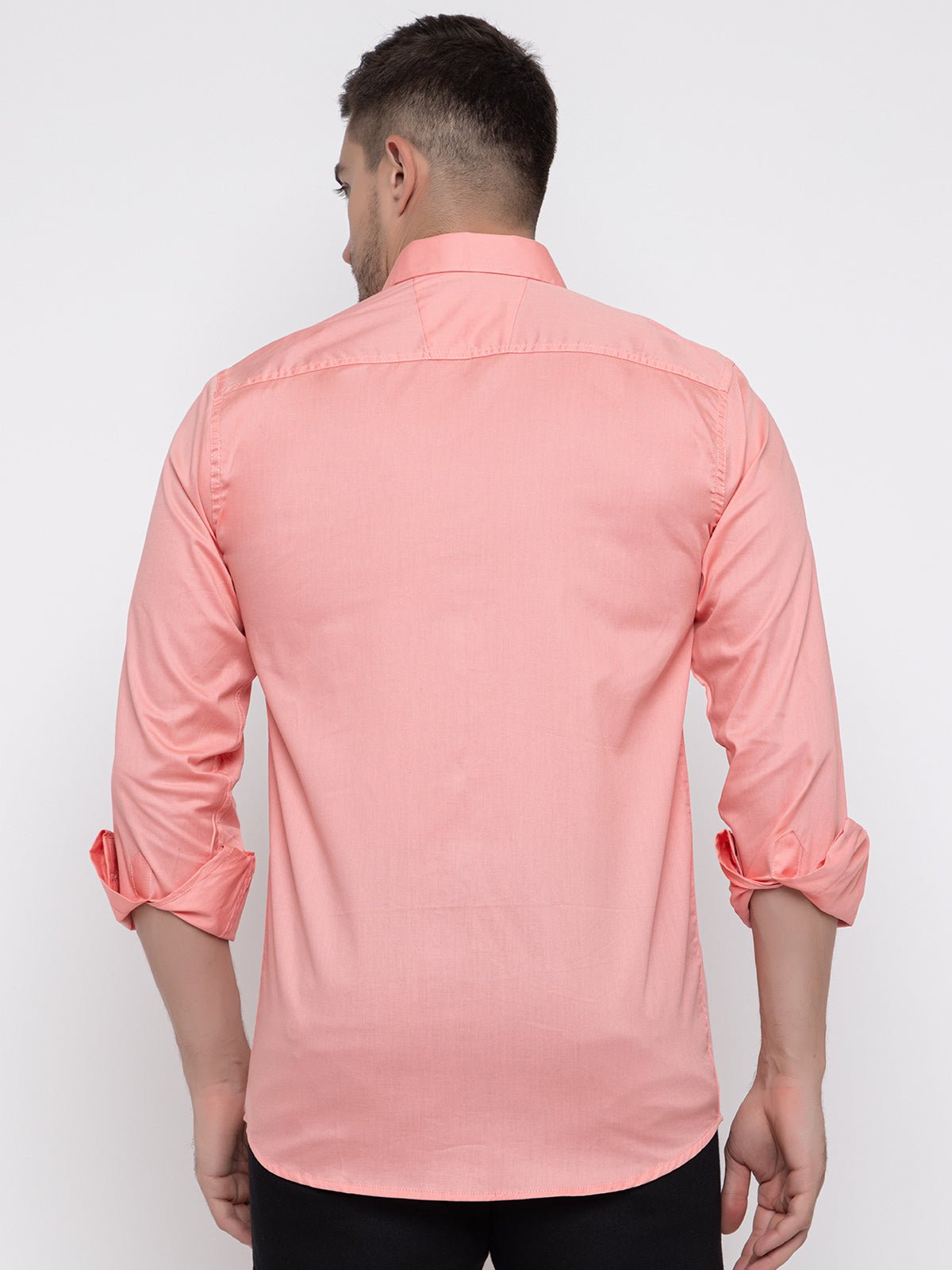 Men Regular Fit Solid Spread Collar Casual Shirt - Dynadrops