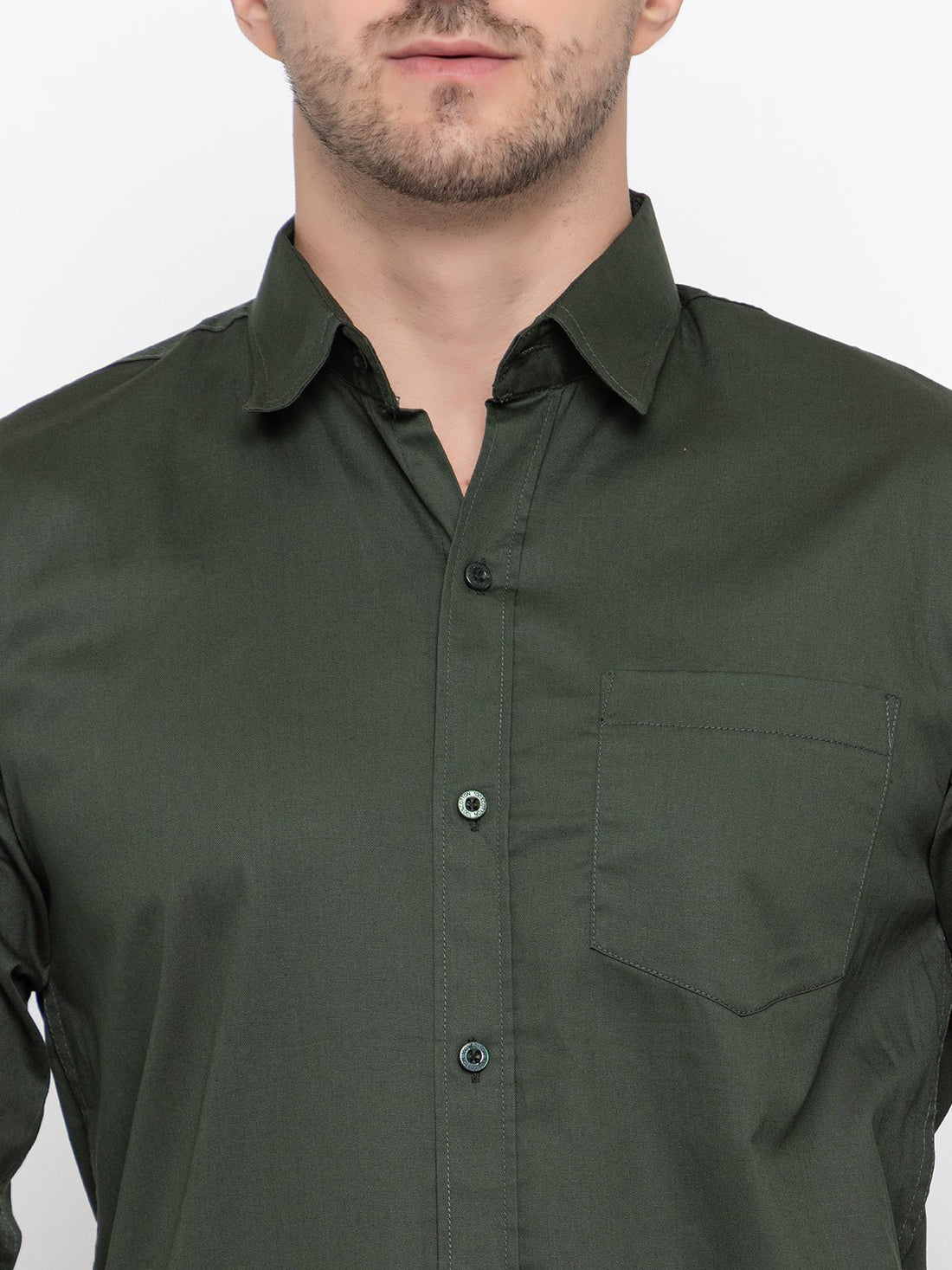 Men Regular Fit Solid Spread Collar Casual Shirt - Dynadrops