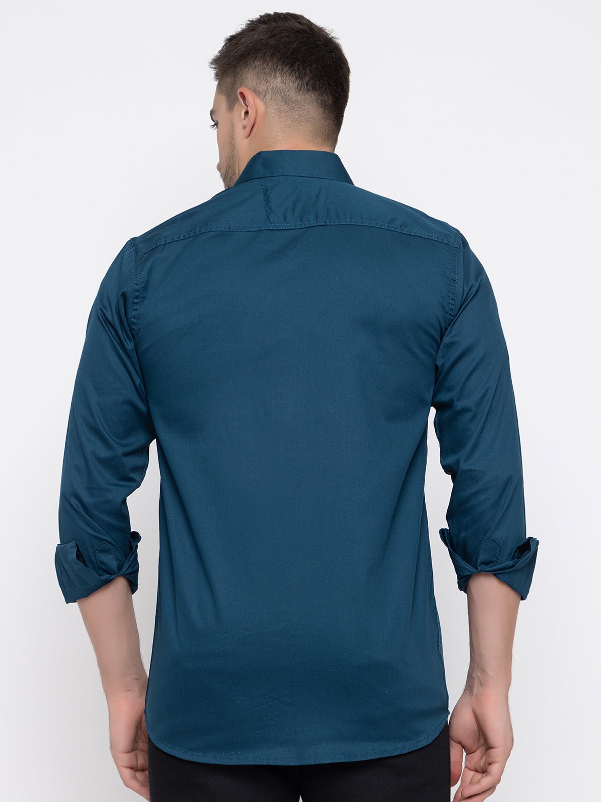 Men Regular Fit Solid Spread Collar Casual Shirt - Dynadrops