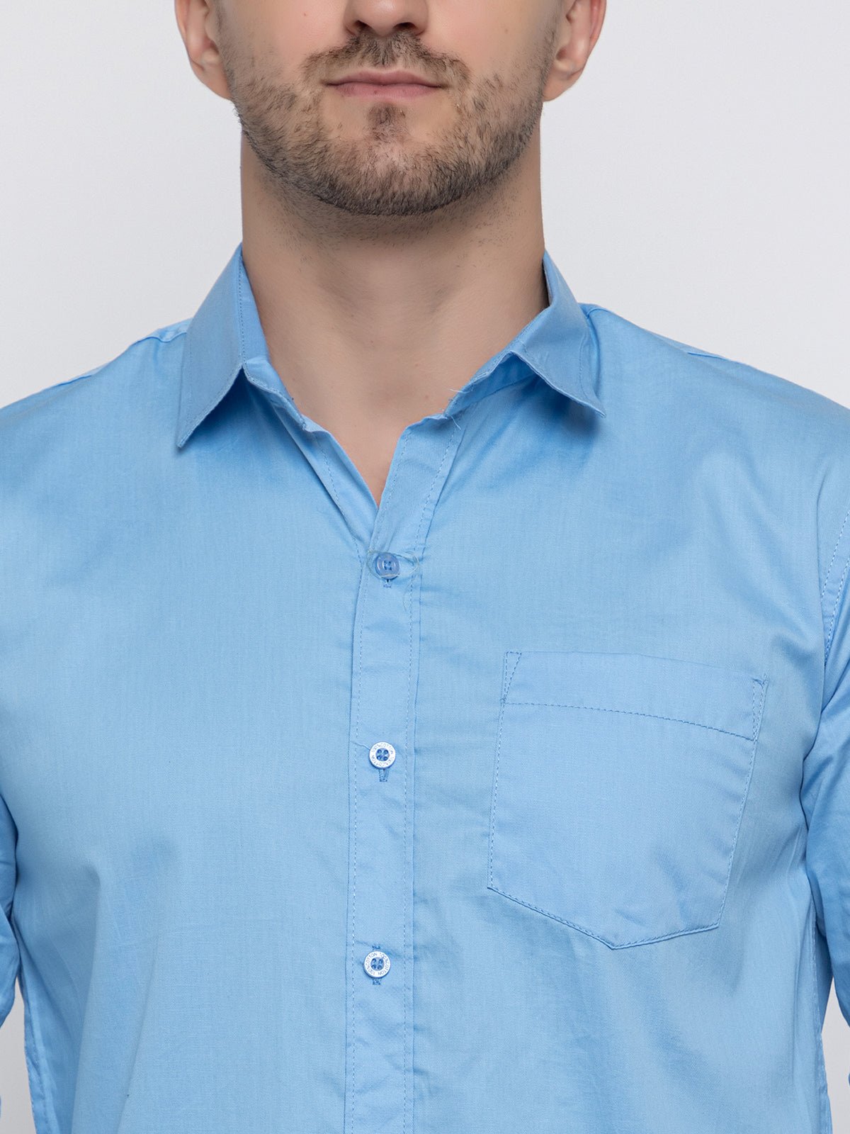 Men Regular Fit Solid Spread Collar Casual Shirt - Dynadrops