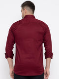 Men Regular Fit Solid Spread Collar Casual Shirt - Dynadrops.In