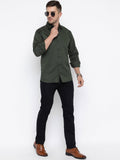 Men Regular Fit Solid Spread Collar Casual Shirt - Dynadrops