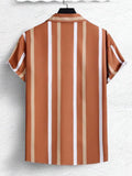 Men Regular Fit Striped Button Down Collar Casual Shirt - Dynadrops.In