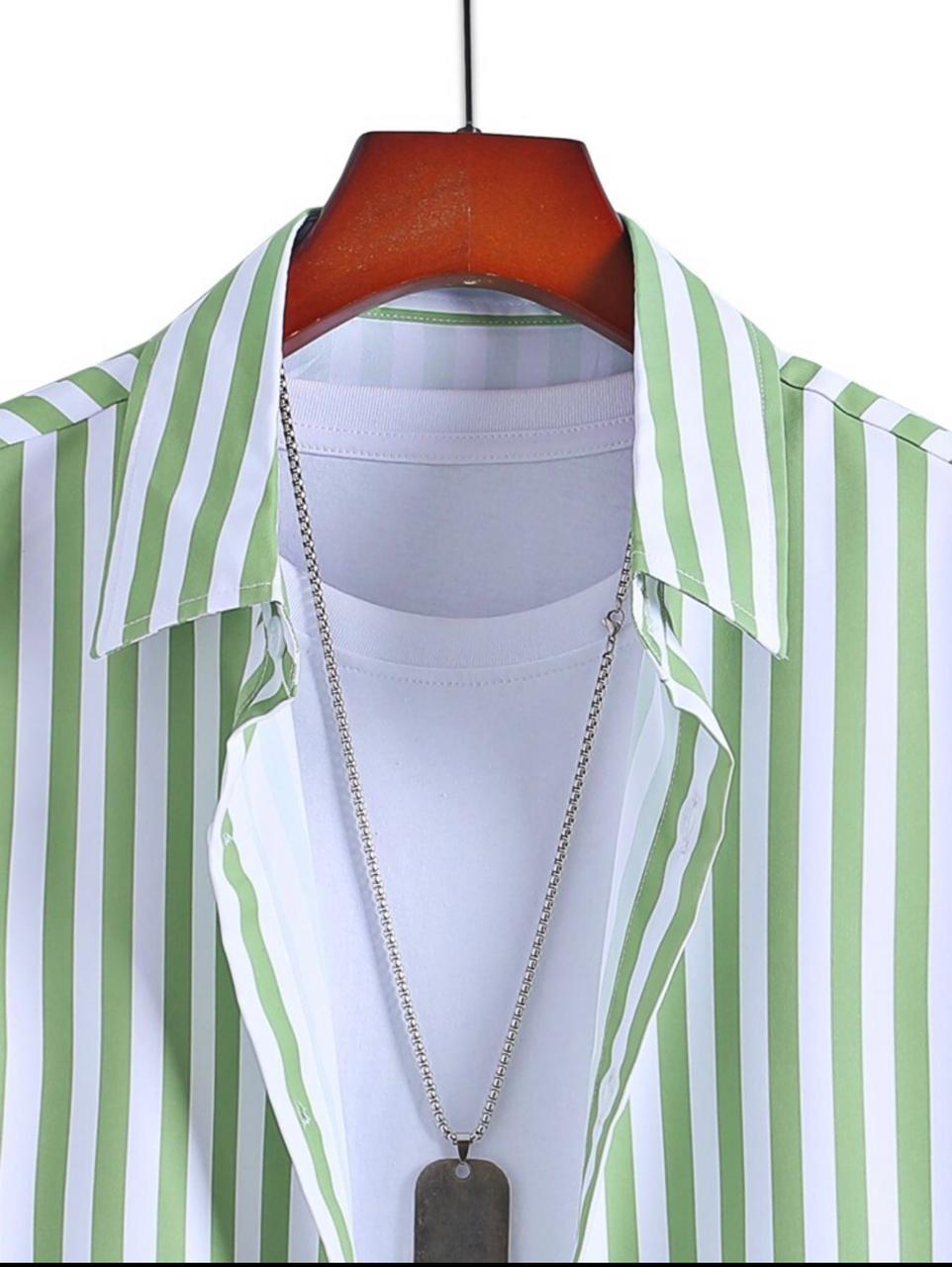 Men Regular Fit Striped Button Down Collar Casual Shirt - Dynadrops