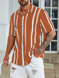 Men Regular Fit Striped Button Down Collar Casual Shirt - Dynadrops.In