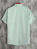 Men Regular Fit Striped Button Down Collar Casual Shirt - Dynadrops