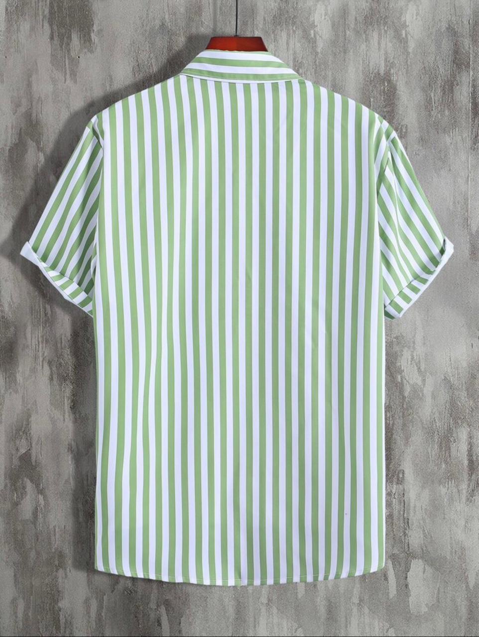 Men Regular Fit Striped Button Down Collar Casual Shirt - Dynadrops