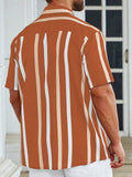 Men Regular Fit Striped Button Down Collar Casual Shirt - Dynadrops.In