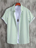 Men Regular Fit Striped Button Down Collar Casual Shirt - Dynadrops