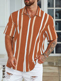 Men Regular Fit Striped Button Down Collar Casual Shirt - Dynadrops.In
