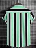 Men Regular Fit Striped Cut Away Collar Casual Shirt - Dynadrops.In