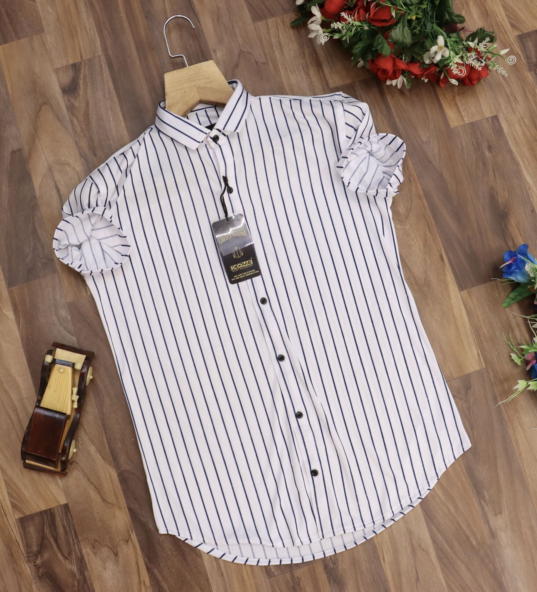 Men Regular Fit Striped Formal Shirt - Dynadrops