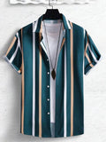Men Regular Fit Striped Spread Collar Casual Shirt - Dynadrops