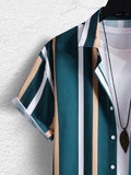 Men Regular Fit Striped Spread Collar Casual Shirt - Dynadrops