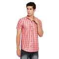 Men Regular, Super Slim Fit Checkered Ribbed Collar Casual Shirt - Dynadrops.In