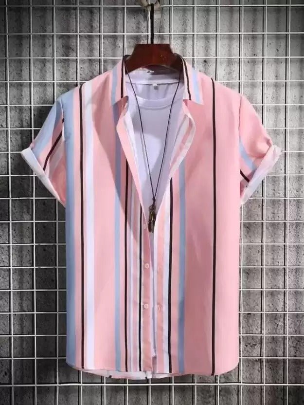 Men Regular, Super Slim Fit Checkered Ribbed Collar Casual Shirt - Dynadrops.In